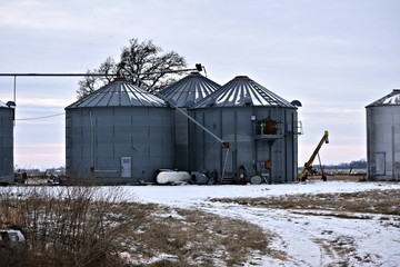 Grain Bins in the Snow © lesliea65265