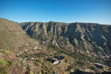 La Gomera landscape, Cliff in Valle Gran Rey, Canary islands, Sp