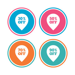 Sale pointer tag icons. Discount symbols.