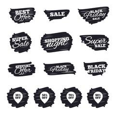 Sale pointer tag icons. Discount symbols.