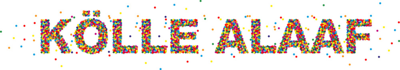 Buntes Konfetti - Schriftzug Kölle Alaaf - Vektor