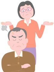 家庭のトラブル。夫婦の喧嘩。