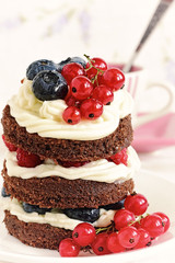 Homemade cake with berries