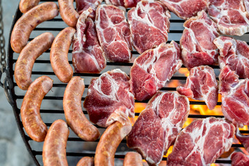 Sausages and bacon