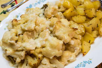 Side dish of cauliflower and potatoes