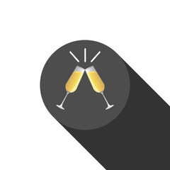 Champagne Glass  and  Champagne , Vector