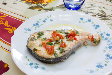 Cook the salmon in the oven