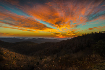 Fototapeta na wymiar Sunrise on the Blue Ridge