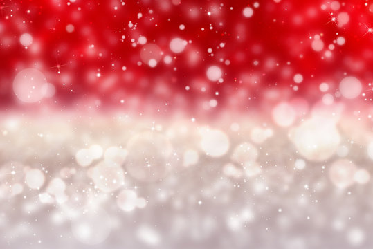 Red and silver glittering and sparkling abstract background