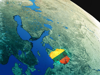 Flag of Lithuania from space © harvepino