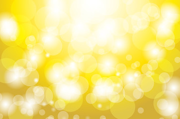 Festive golden background with bokeh, defocused lights