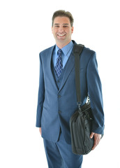 Traveling business man holding a bag