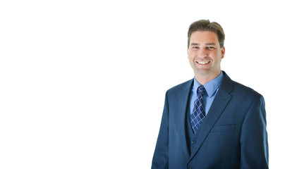 Business man standing and smiling 