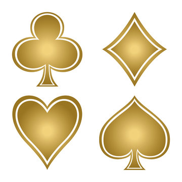 Set of playing card suits.