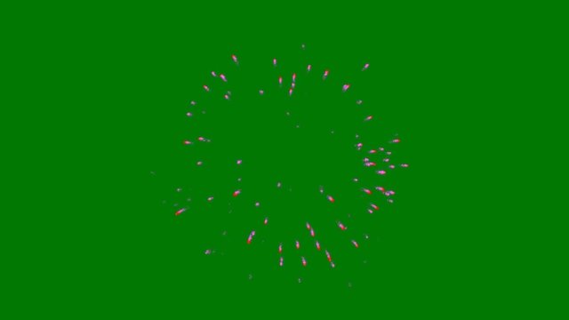 Exploding Fireworks on a Green Screen Background