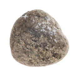 Close up of a rock isolated on white background