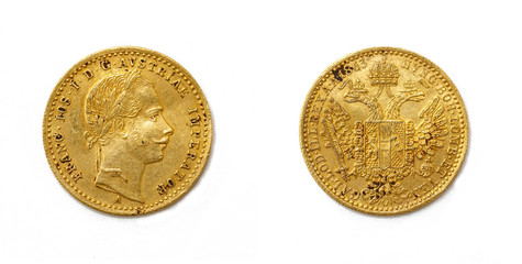 One Austrian ducat, 1863, Franz Joseph I, golden coin.