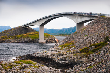 Storseisundet bridge, the main attraction of the Atlantic road. Norway. The county of More og Romsdal.