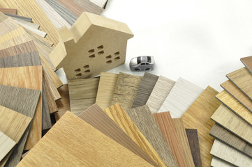 Laminate Wood Concept - Home decorate by wood. Wood Texture on isolate background