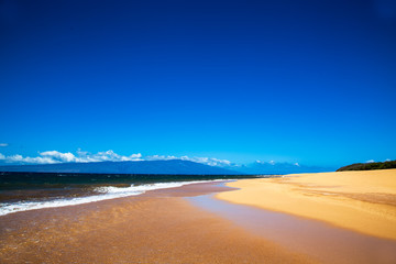 Beach, sand and sky.  Lanai, Hawaii.  Polihua Beach.