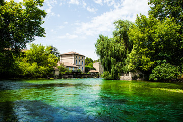 Avignon France.  Lake and a villa. - 132658743