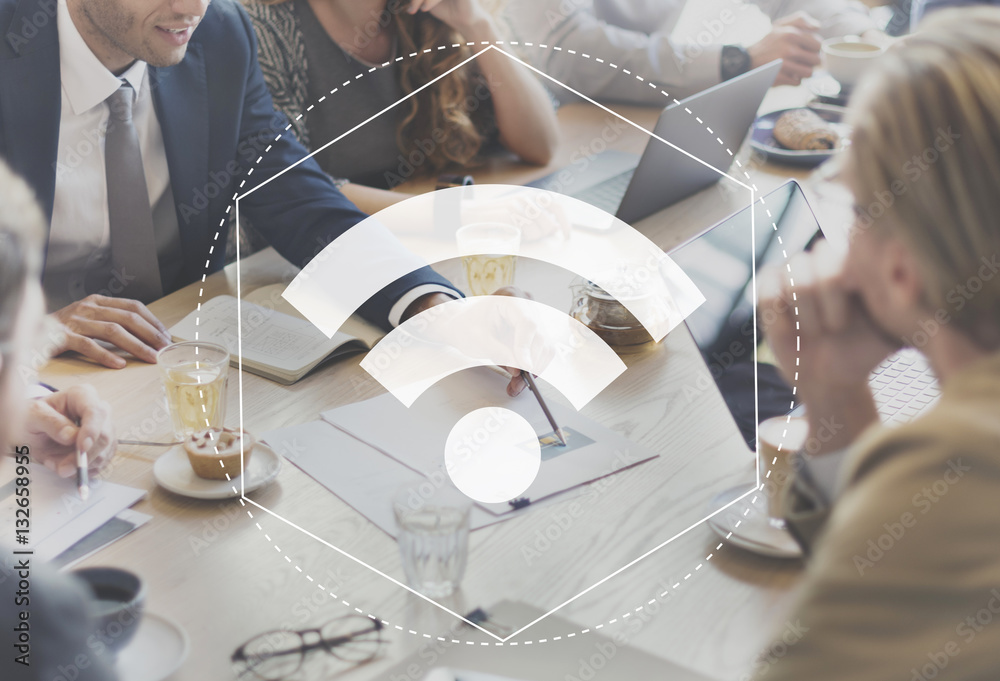 Wall mural internet wifi network connection graphic concept