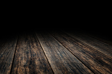 Grunge Plank wood floor texture perspective background for displ