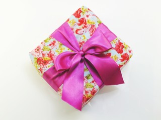 top view of beautiful romantic gift box