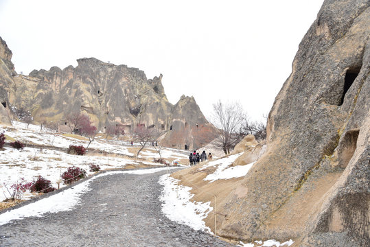 Goreme Open Air Museum During Winter in Cappadocia, Turkey