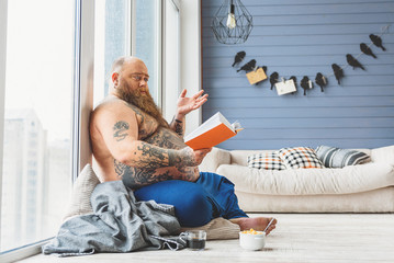 Man reading a book