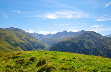Summer landscape in Switzerland Alps - canton Graubunden.