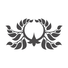 Abstract foliate element. Deciduous ornament. Laurel wreath. 