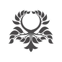 Fototapeta premium Abstract foliate element. Deciduous ornament. Laurel wreath. 