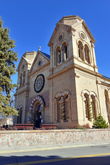 Fototapeta premium Saint Francis Cathedral also known as Cathedral Basilica of St. Francis of Assisi Santa Fe, New Mexico