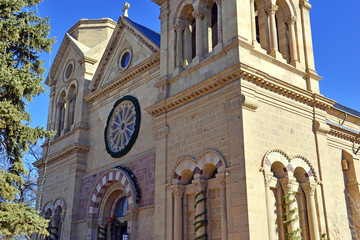 Naklejka premium Saint Francis Cathedral also known as Cathedral Basilica of St. Francis of Assisi Santa Fe, New Mexico