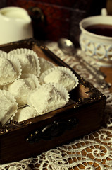 Sweets with white chocolate