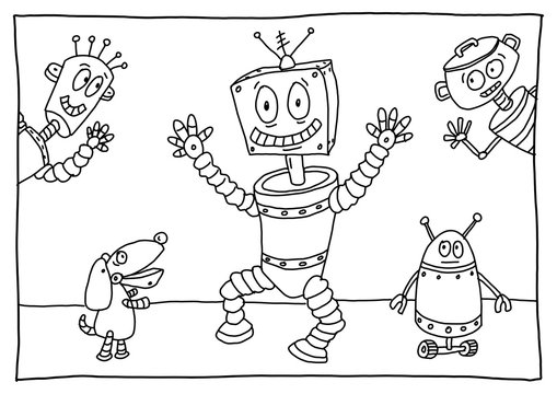 Ausmalbild Roboter