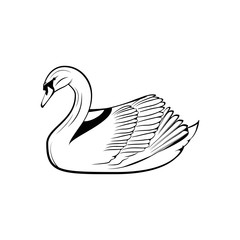 swan icon isolated on background. vector