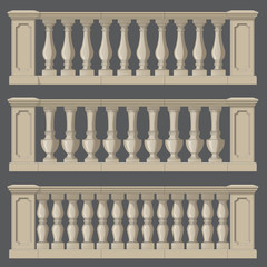 Fototapeta premium Outdoor and park elements balustrade , set of landscape
