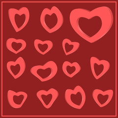 Set of hearts for Valentine s Day