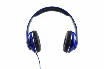 Blue headphones.