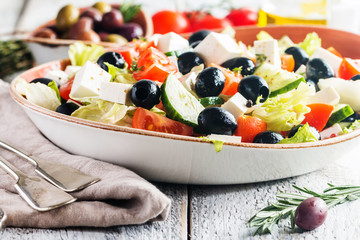 Greek salad with fresh vegetables