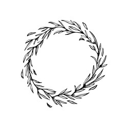Hand drawn wreath ornament decoration vector