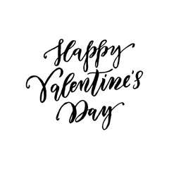 Happy Valentine day hand drawn text greeting calligraphy