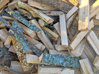 Natural texture of firewood pile