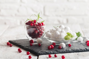 bowl of sugared cranberries