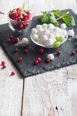 bowl of sugared cranberries