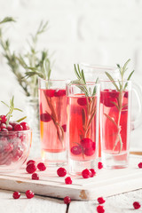 Refreshing drink with cranberries
