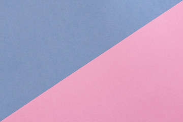 blue and pink pastel background with copy space. Texture of fashion, Flat lay, Top view.