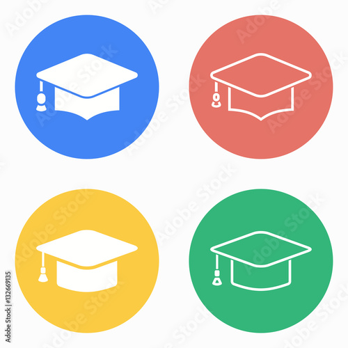 "Graduation icon set." Stock image and royalty-free vector files on